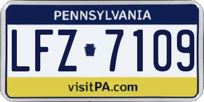 PA license plate LFZ7109