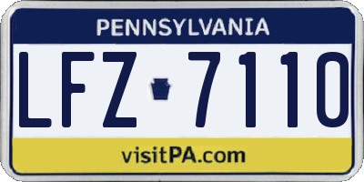 PA license plate LFZ7110