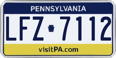 PA license plate LFZ7112