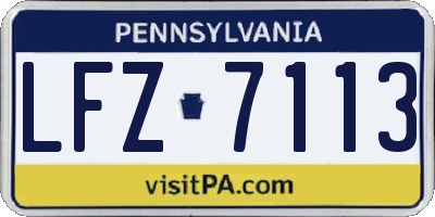 PA license plate LFZ7113
