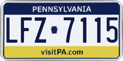 PA license plate LFZ7115