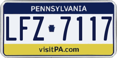 PA license plate LFZ7117