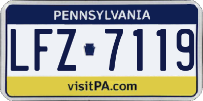 PA license plate LFZ7119