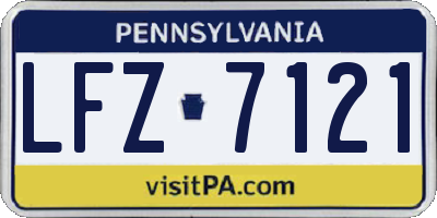 PA license plate LFZ7121