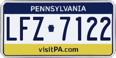 PA license plate LFZ7122