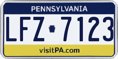 PA license plate LFZ7123