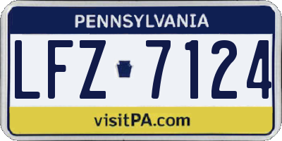 PA license plate LFZ7124