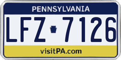 PA license plate LFZ7126