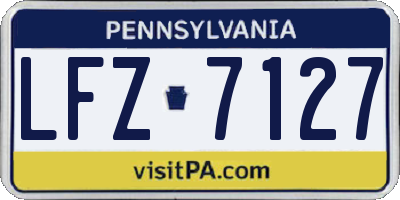 PA license plate LFZ7127