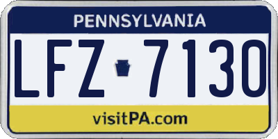 PA license plate LFZ7130