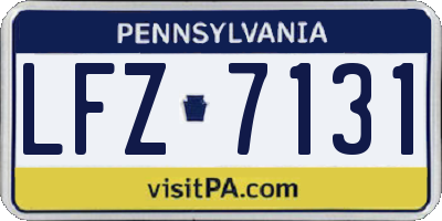 PA license plate LFZ7131