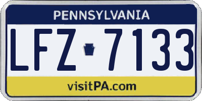 PA license plate LFZ7133