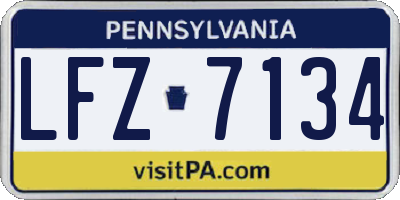 PA license plate LFZ7134