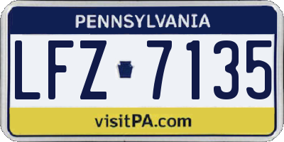 PA license plate LFZ7135