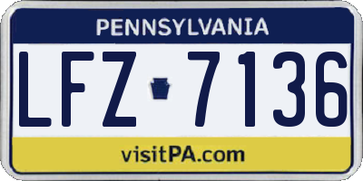 PA license plate LFZ7136