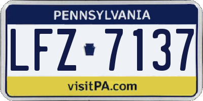 PA license plate LFZ7137