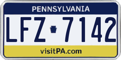 PA license plate LFZ7142