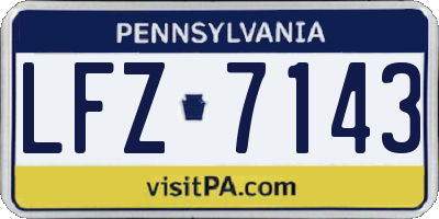 PA license plate LFZ7143