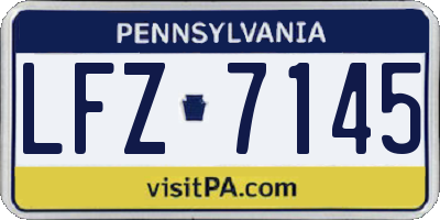 PA license plate LFZ7145