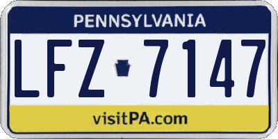 PA license plate LFZ7147