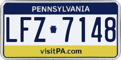 PA license plate LFZ7148