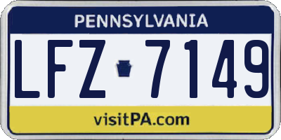 PA license plate LFZ7149