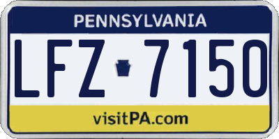 PA license plate LFZ7150