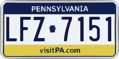 PA license plate LFZ7151