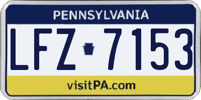 PA license plate LFZ7153
