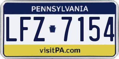PA license plate LFZ7154