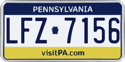 PA license plate LFZ7156