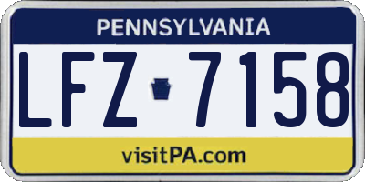 PA license plate LFZ7158