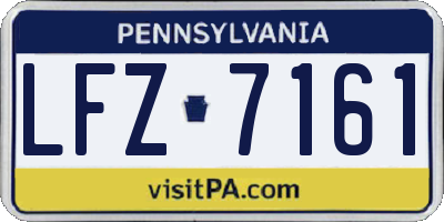 PA license plate LFZ7161