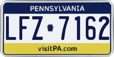 PA license plate LFZ7162