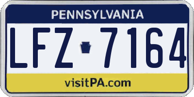PA license plate LFZ7164