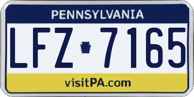 PA license plate LFZ7165