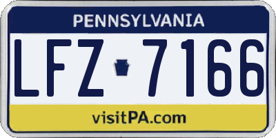 PA license plate LFZ7166