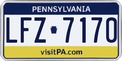 PA license plate LFZ7170