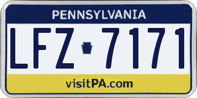 PA license plate LFZ7171