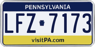 PA license plate LFZ7173