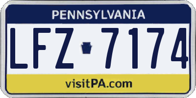 PA license plate LFZ7174