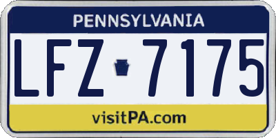 PA license plate LFZ7175
