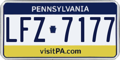 PA license plate LFZ7177