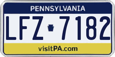 PA license plate LFZ7182