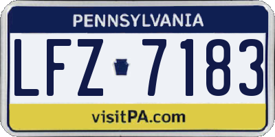 PA license plate LFZ7183