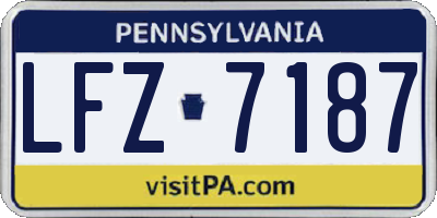 PA license plate LFZ7187