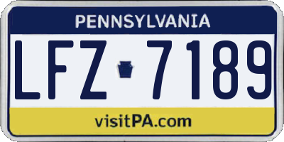 PA license plate LFZ7189
