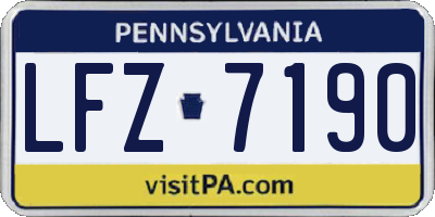 PA license plate LFZ7190