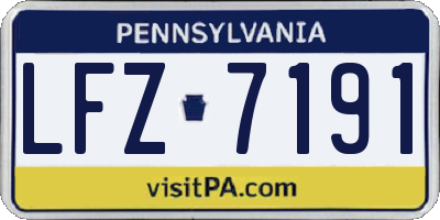 PA license plate LFZ7191
