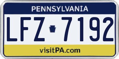 PA license plate LFZ7192